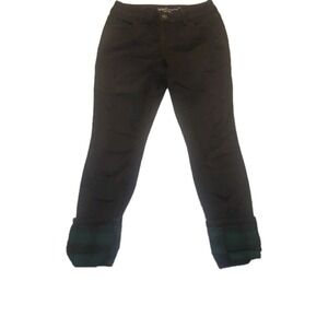 M Jeans By Maurices Women's Mid Rise Blue Stretch Denim Jeans S Short Plaid Cuff